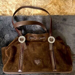 Brighton brown suede and leather purse